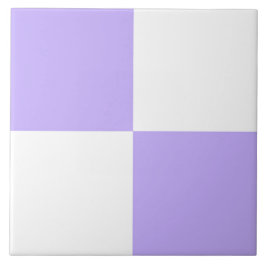 Azulejo De Cerâmica Xadrez Branco Roxo