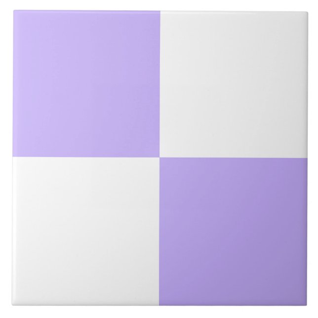 Azulejo De Cerâmica Xadrez Branco Roxo (Frente)