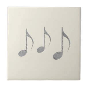 Azulejo De Cerâmica Xadrez Chic com Notas Musicais