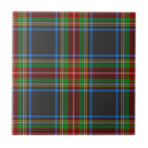 Azulejo De Cerâmica Xadrez de Tartan de Caça ao Clã Preto Stewart