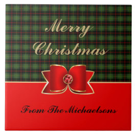 Azulejo De Cerâmica Xadrez Elegante e Arco com Jeweled com Nome