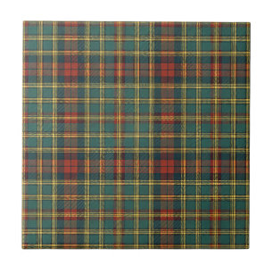 Azulejo De Cerâmica Xadrez Escocês Vermelho e Verde Clássico