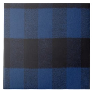 Azulejo De Cerâmica Xadrez Flannel Buffalo Textura azul de lumberjack