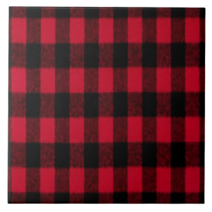 Azulejo De Cerâmica Xadrez Flannel Buffalo Textura de lumberjack verme