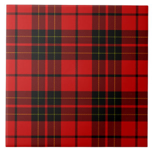 Azulejo De Cerâmica xadrez preto vermelho-de-tartan Brodie