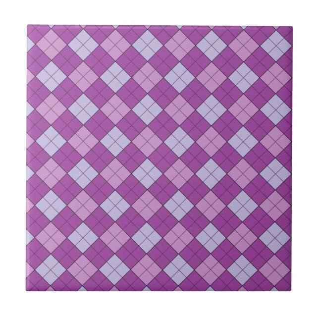 Azulejo De Cerâmica Xadrez roxa (Frente)