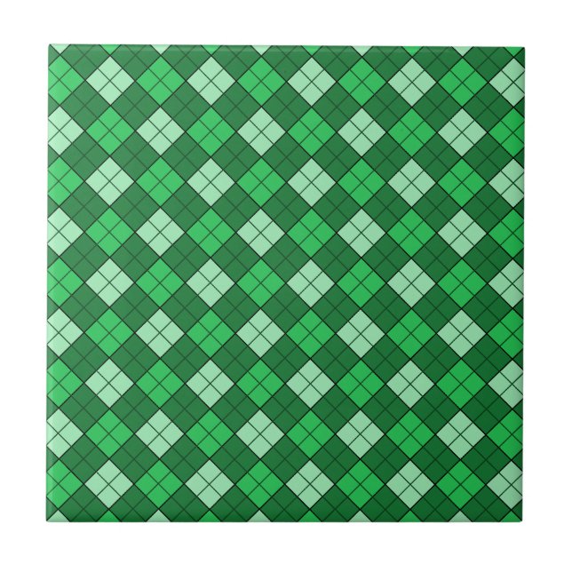 Azulejo De Cerâmica Xadrez Verde (Frente)
