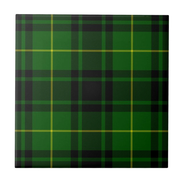 Azulejo De Cerâmica Xadrez verde MacArthur tartan (Frente)