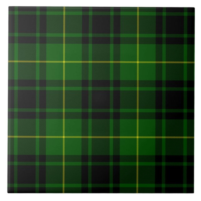Azulejo De Cerâmica Xadrez verde MacArthur tartan (Frente)