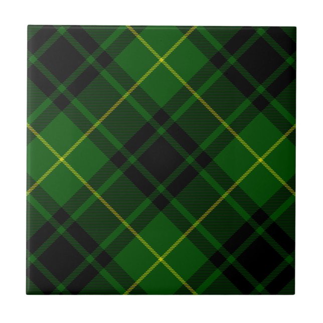Azulejo De Cerâmica Xadrez verde MacArthur tartan (Frente)