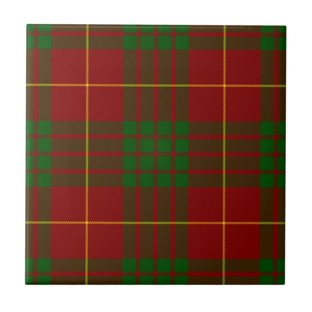 Azulejo De Cerâmica Xadrez verde-tartan (Frente)
