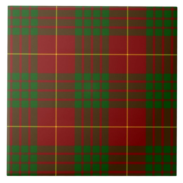 Azulejo De Cerâmica Xadrez verde-tartan (Frente)