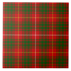Azulejo De Cerâmica Xadrez verde vermelho tartan Bruce