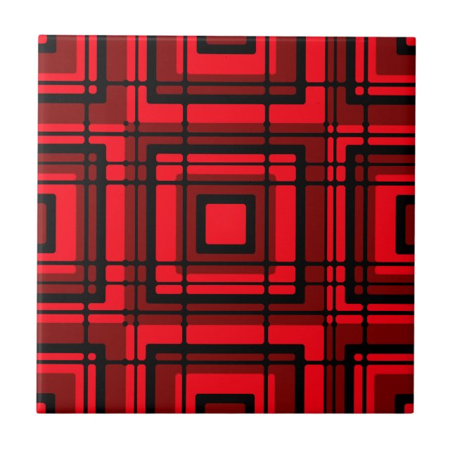 Azulejo De Cerâmica Xadrez vermelha (Frente)