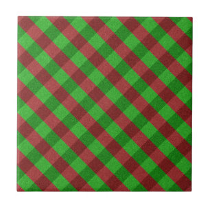 Azulejo De Cerâmica Xadrez Vermelha e Verde