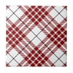 Azulejo De Cerâmica xadrez vermelho branco Buchanan tartan