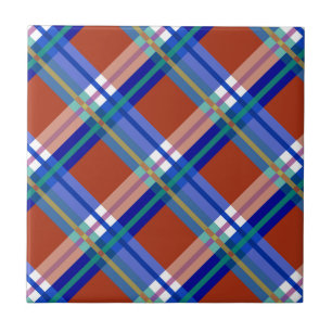 Azulejo De Cerâmica Xadrezes, verificações, Tartans vermelhos e azui
