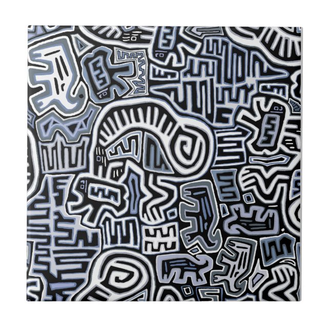 Azulejo De Cerâmica Xamã Ritual Mola Peyote (Frente)