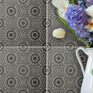 Azulejo De Cerâmica Xic Faux Dourado e negro árabe, de luxo elegante
