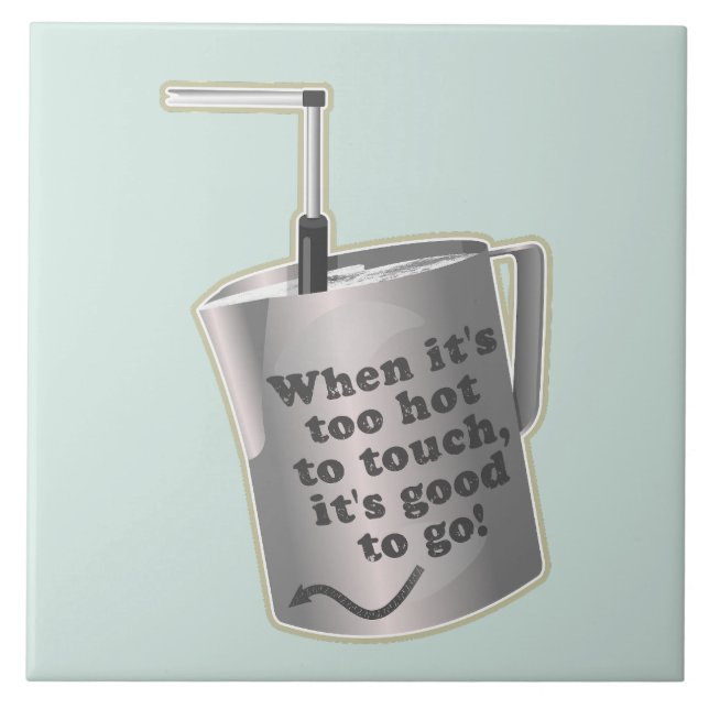 Azulejo De Cerâmica Xícara de leite de café Barista (Frente)