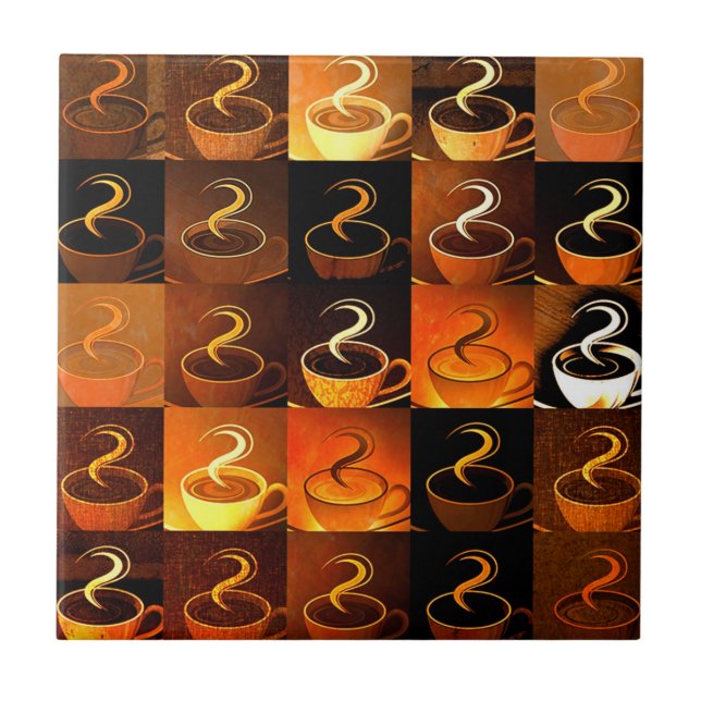 Azulejo De Cerâmica xícaras de café caídas (Frente)