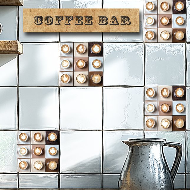 Azulejo De Cerâmica Xícaras de Café Cappuccino (Criador carregado)