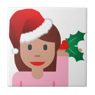 Azulejo De Cerâmica xmas information girl emoji