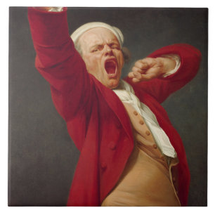 Azulejo De Cerâmica Yawning Man (autorretrato) (por Joseph Ducreux)