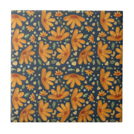 Azulejo De Cerâmica Yellow Luxe Florals