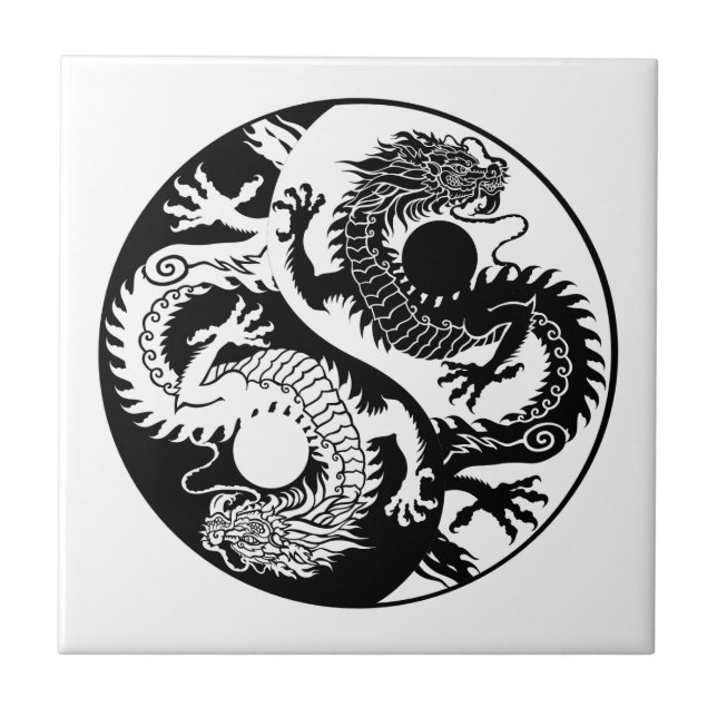 AZULEJO DE CERÂMICA  YIN YANG DOIS DRAGONS (Frente)