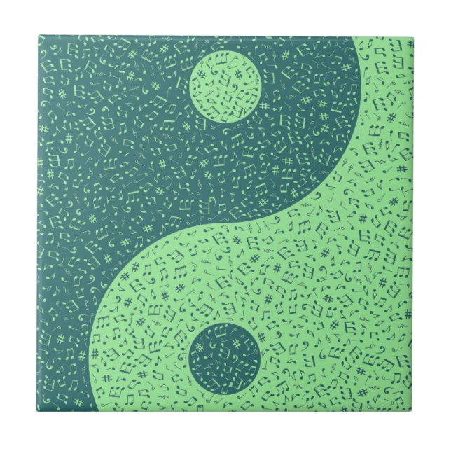 Azulejo De Cerâmica Yin Yang Music Notes (Frente)