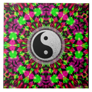 Azulejo de cerâmica Yin Yang Yang Geométrico Psych
