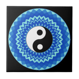 Azulejo De Cerâmica Ying yang mandala design (símbolo yin e yang)