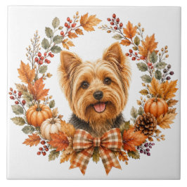 Azulejo De Cerâmica Yorkshire Terrier Outono