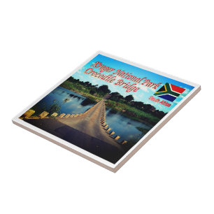 Azulejo De Cerâmica ZA003 KRUGEN N.P. África do Sul, Crocodilo,