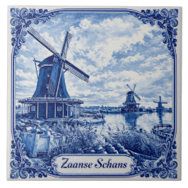 Azulejo De Cerâmica Zaanse Schans Delft Blue style ceramic tile
