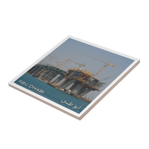 Azulejo De Cerâmica zAE058 Ponte ABU DHABI construção, Emirados Árabes