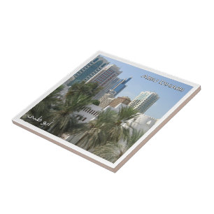 Azulejo De Cerâmica zAE061 ABU DHABI panorama, EAU, Ásia,