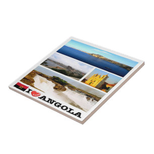 Azulejo De Cerâmica zAO003 ANGOLA I AMOR, Mosaico, África,