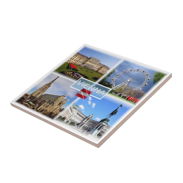 Azulejo De Cerâmica zAT003 VIENNA Schloss Schonbrunn Prater Funfair, (Lateral)