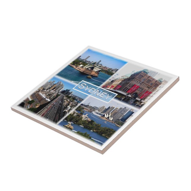 Azulejo De Cerâmica zAU008 SYDNEY, Mosaico, Austrália, Oceânia, (Lateral)