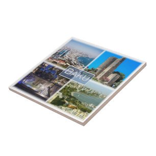 Azulejo De Cerâmica zAZ004 BAKU, Azerbaijão, Ásia,