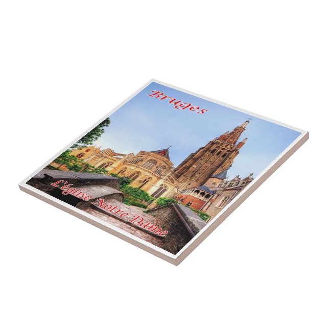 Azulejo De Cerâmica zBE038 BRUGES The Notre Dame, Bélgica, (Lateral)