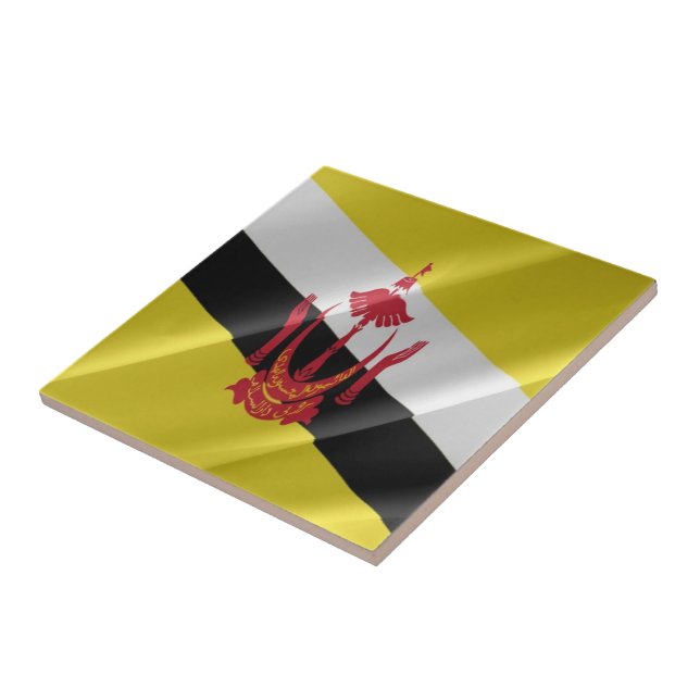 Azulejo De Cerâmica zBN002 Bruneian acenando FLAG Brunei (Lateral)
