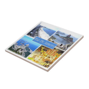 Azulejo De Cerâmica zBR006 RIO DE JANEIRO, Mosaico, Brasil