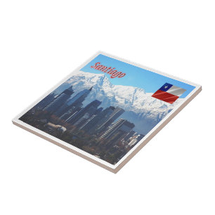 Azulejo De Cerâmica zCL018 SANTIAGO Skyline, América,