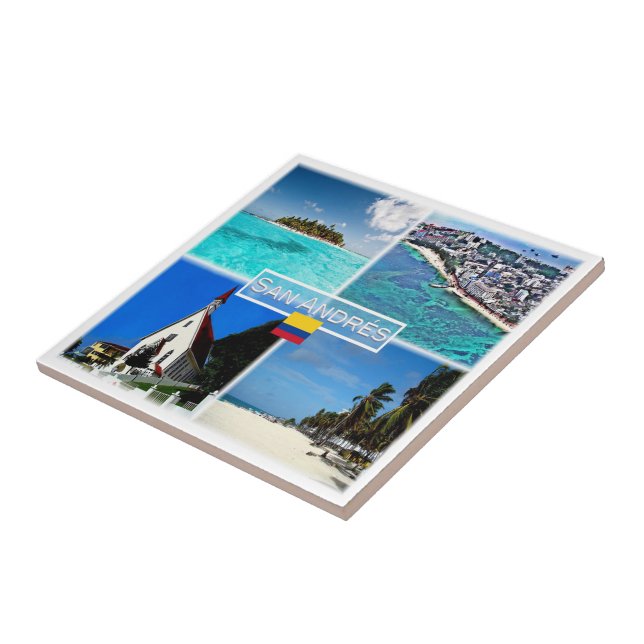 Azulejo De Cerâmica zCO003 SAN ANDRES, Mosaico, Colômbia, (Lateral)