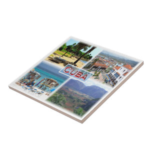 Azulejo De Cerâmica zCU002 CUBA, Mosaico, América,