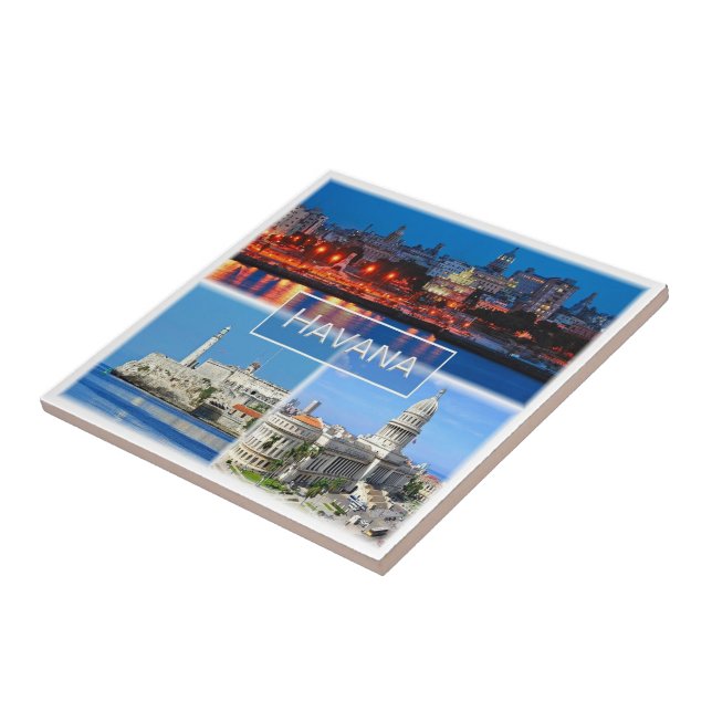 Azulejo De Cerâmica zCU003 HAVANA, Mosaico, Cuba, América, (Lateral)