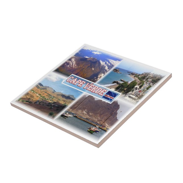 Azulejo De Cerâmica zCV0023 CAPE VERDE, Mosaico, África, (Lateral)